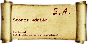 Storcz Adrián névjegykártya